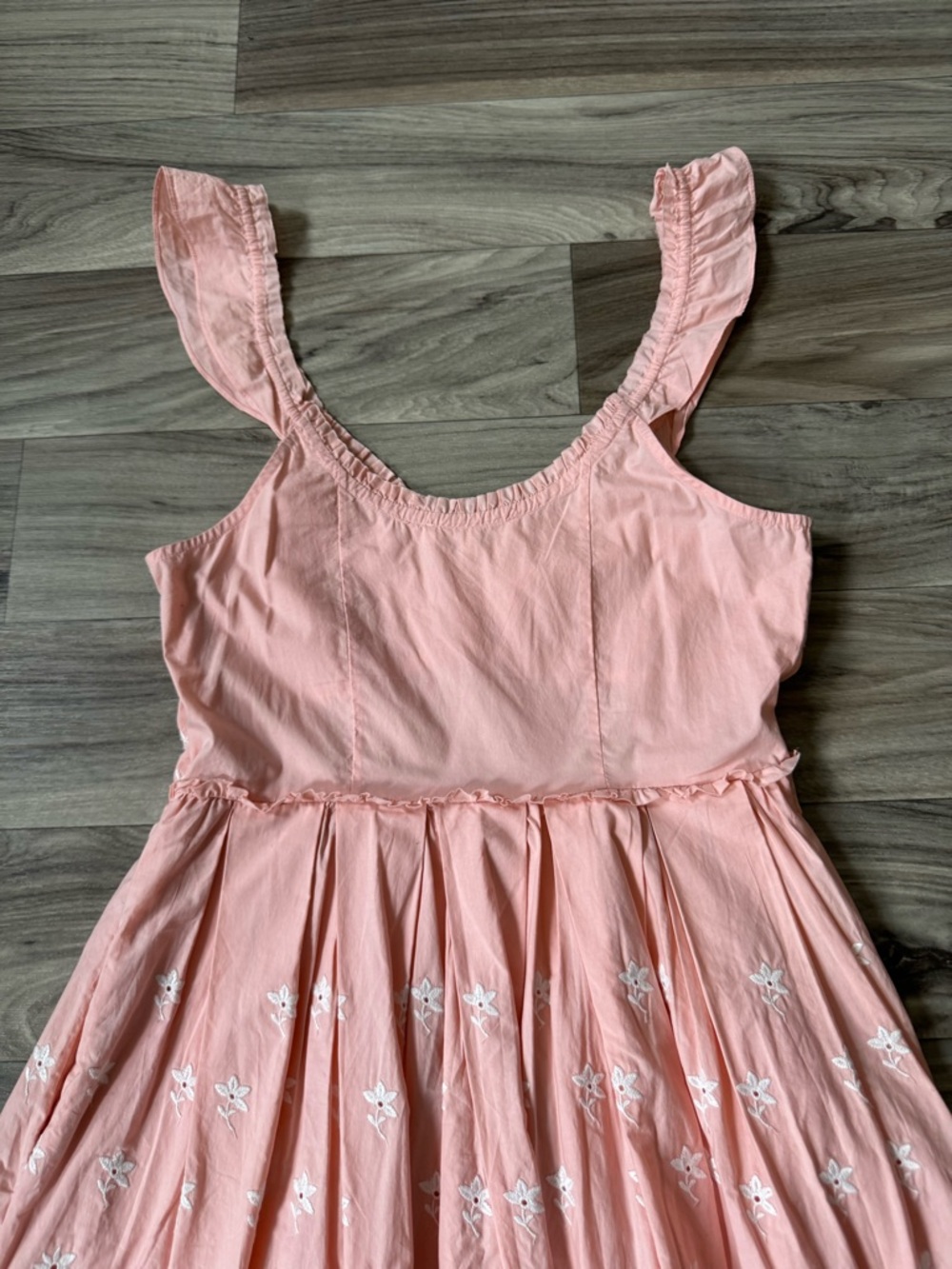 LoveShackFancy Mochi Cotton Eyelet Mini Dress in Pink Size 6 - Picture 8 of 9